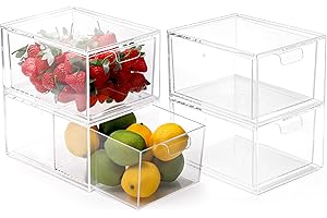 Stackable Clear Acrylic Makeup Organizer with Drawers for Vanity