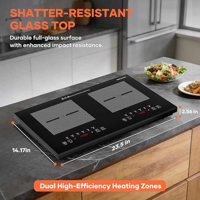 Estufa Vitrocerámica 2 Puestos 66.3x39.9x11.5 cm 1800W 110V miniatura 2