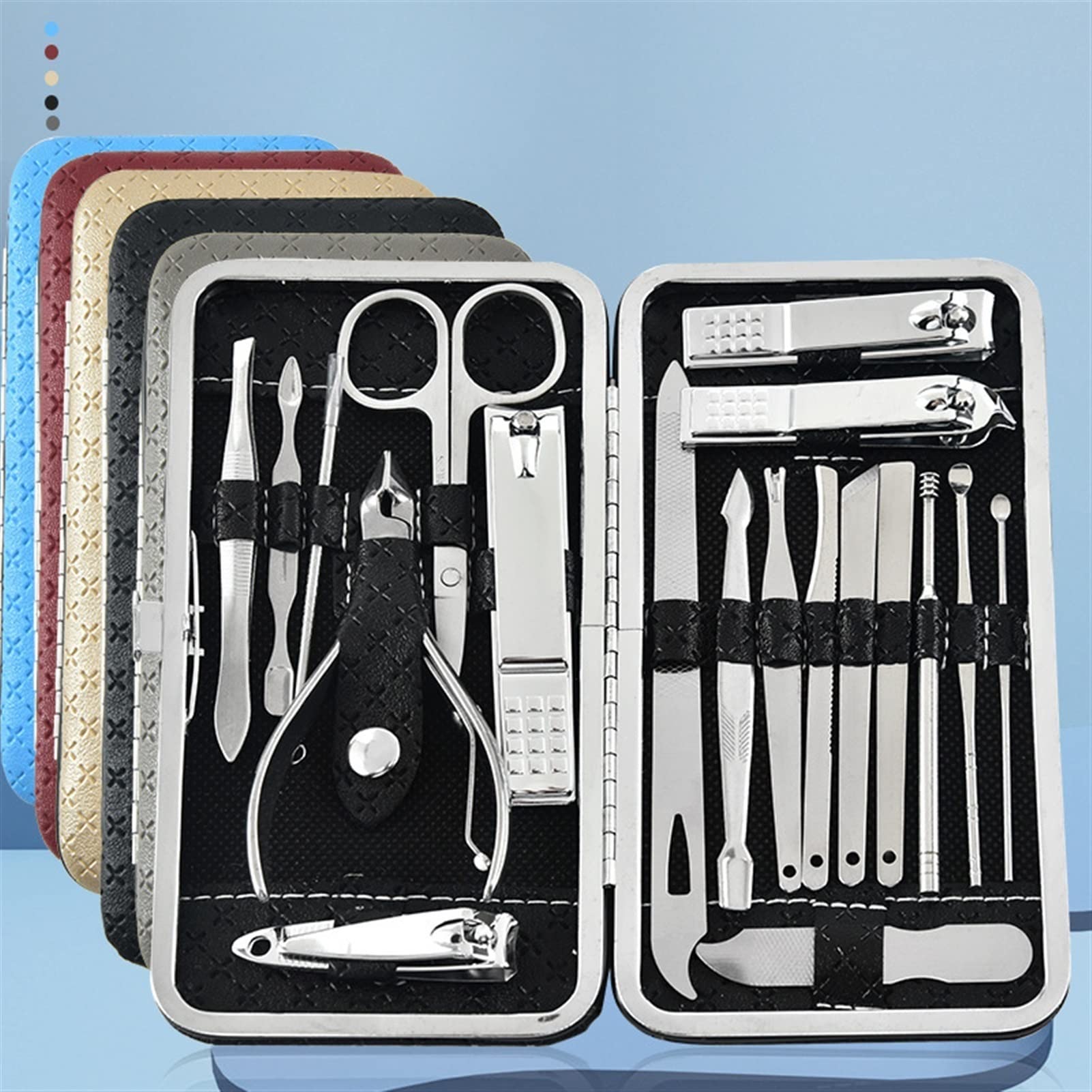Outils de soin des ongles 19 pièces/ensemble coupe-ongles d'élagage pinces coupantes ensemble rainure à ongles unique pédicure Clipper outil maison outil voyage manucure ensemble (Color : 5) (5 )