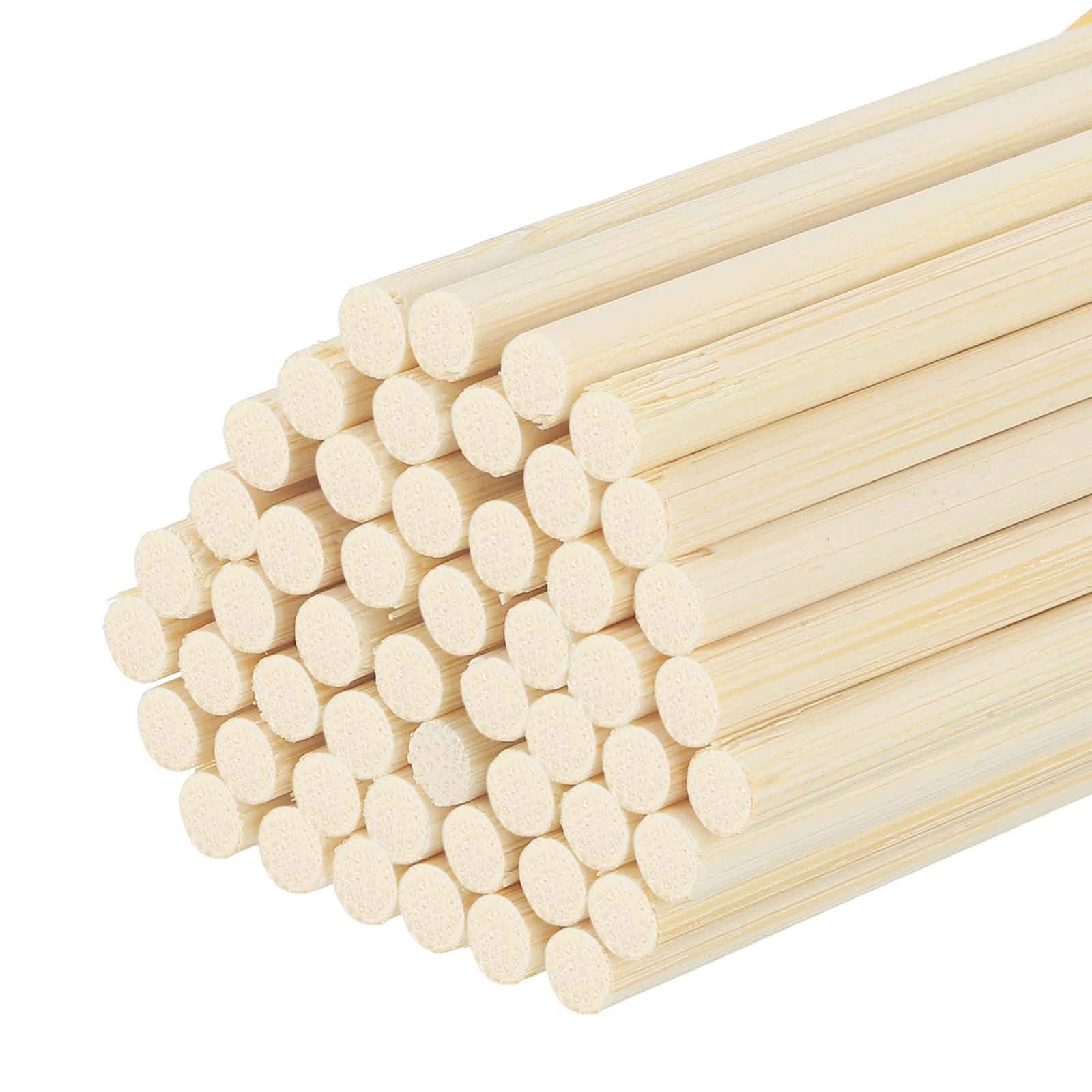 QUARKZMAN Confezione da 50 Aste in Legno per Tondini 50cm/20" Bastoncino | Tondino Rotondo in Legno, di Bambù, 4mm/0.16", per Arti e Mestieri, Accessori per Photo Booth, Modellismo Fai da Te