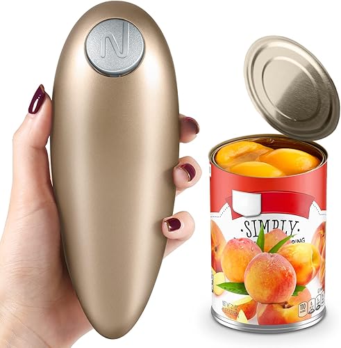 Abridor de latas eléctrico automático latas abiertas en un solo clic abrelatas de mano con borde liso manos libres apto para alimentos funciona con