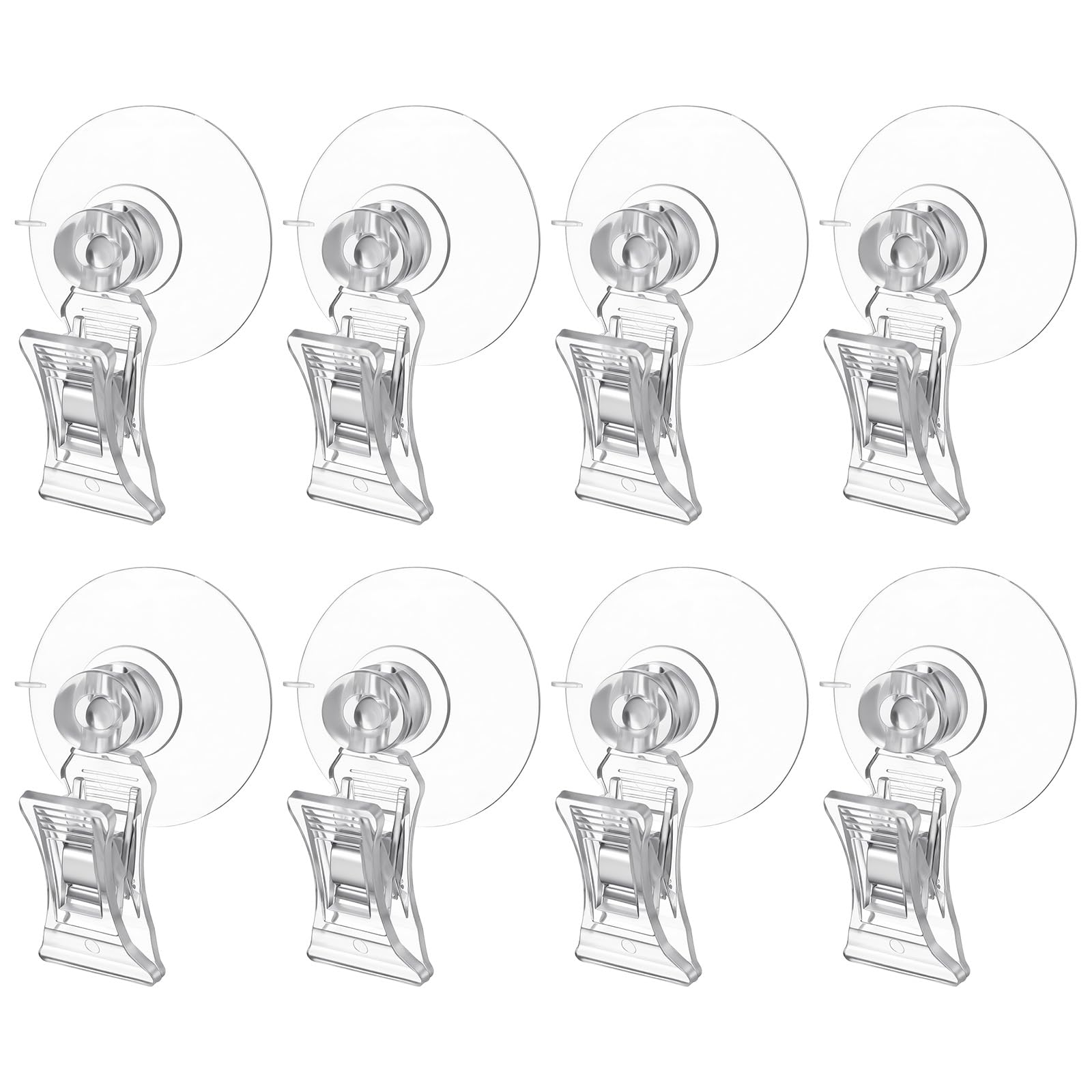 Aquarium Suction Cup Clips, 6 Pcs Clear Plastic Fish Feeding Tool, Plant Leaf Seaweed Clips Veggie Feed Holder Underwater Fish Feeder for Advertising Display Business Cards Fishes Feeding Transparent