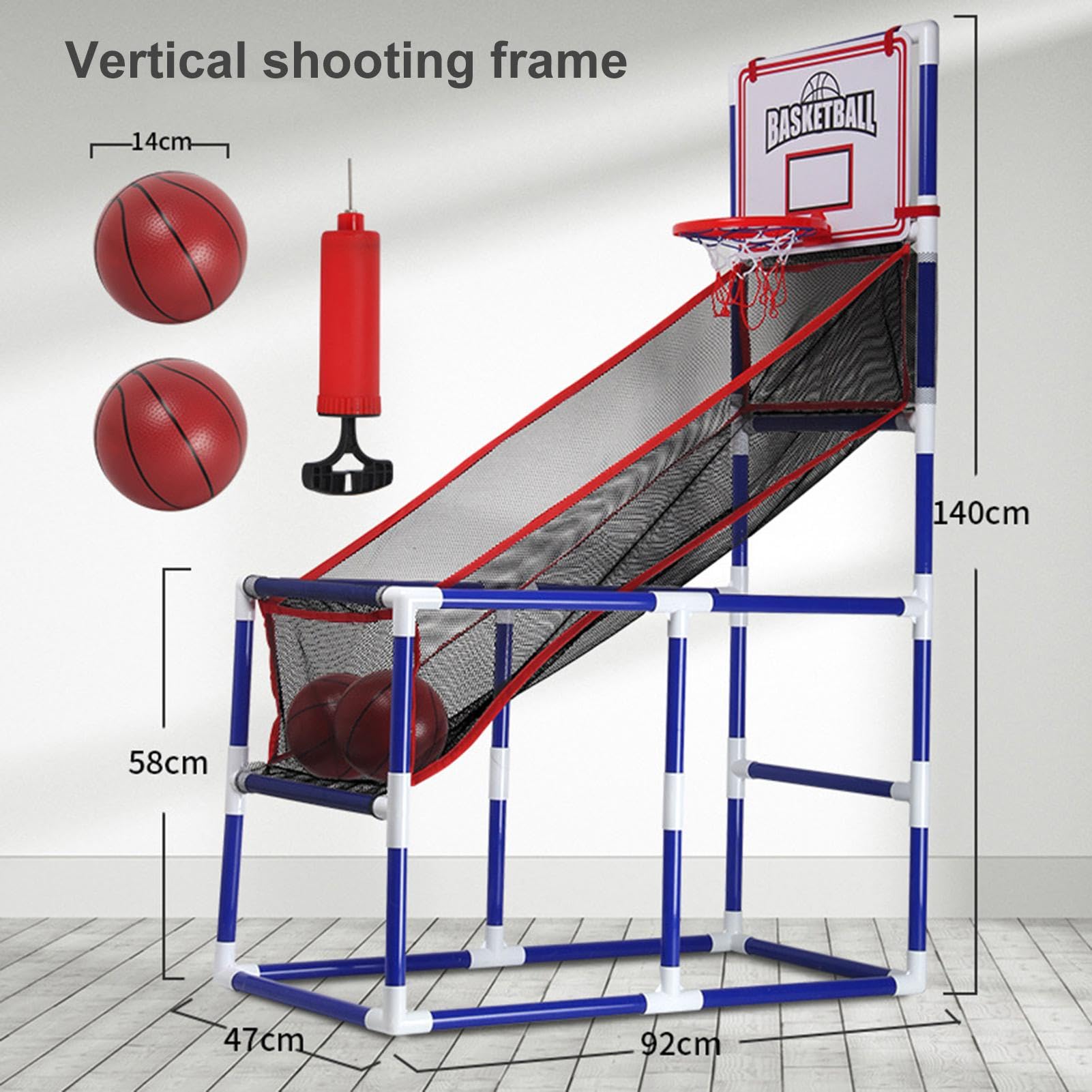 Máquina de Tiro de Basket-Ball para - Aro de Baloncesto de Pared Juego de Arcade Interior | Punch Frame Sports Toy Kids, de Basket-Ball con Bola y Bomba para Habitación, Sala