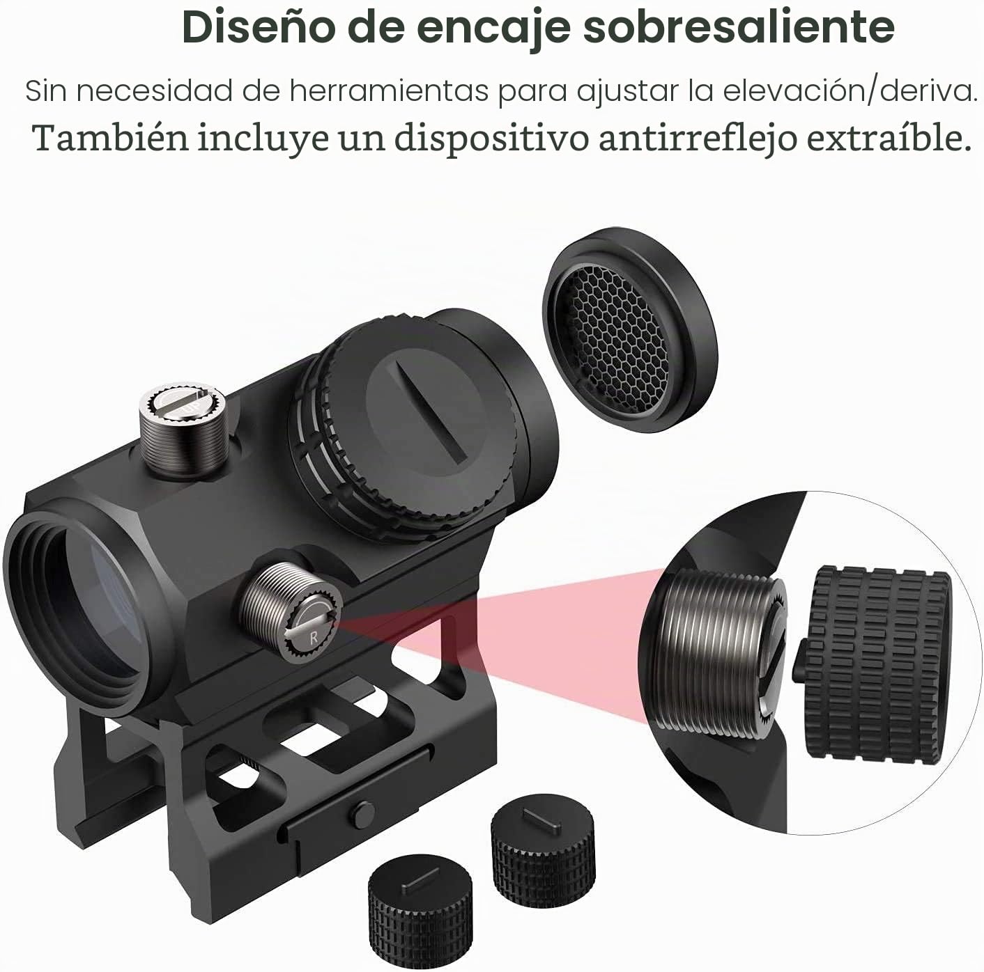 Feyachi V30 2MOA Mira de Punto Rojo, Airsoft Punto Rojo Sólo para Actividades Deportivas