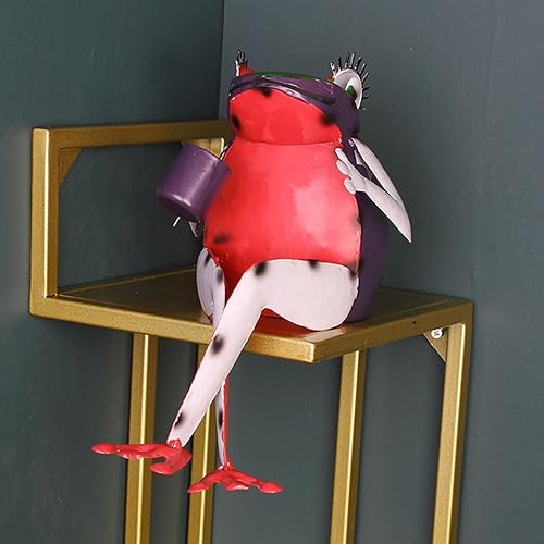 Miniatura 2 de Decoración de jardín de rana de metal, estatua de metal para patio, decoración al aire libre y jardín, figuras únicas de regalos de jardinería,