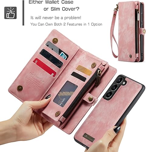 Miniatura 95 de SZHAIYU 2 in 1 Detachable for Samsung Galaxy S23 Ultra Wallet Case with Card Holder, Retro Premium Flip Leather Cover Magnetic Zipper Pocket Phone
