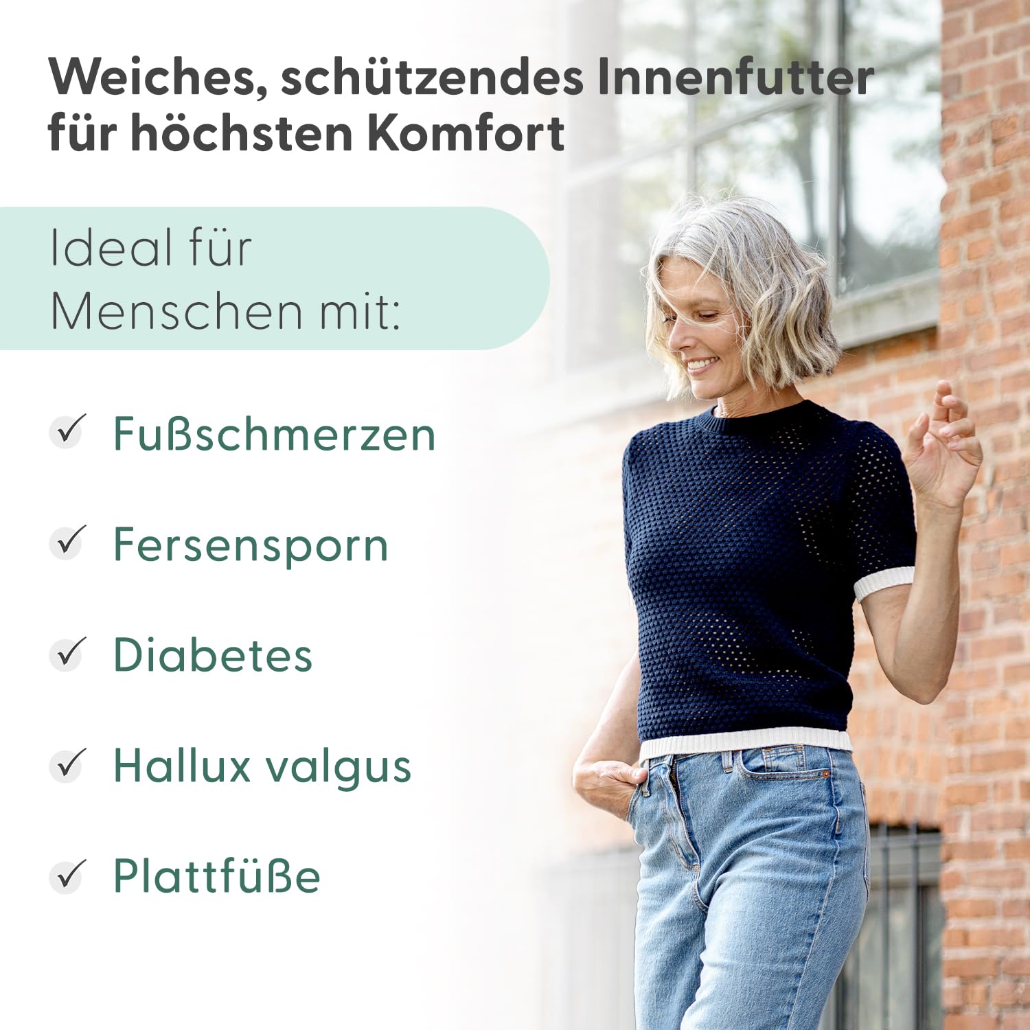 Orthofeet Damen Orthopädischer Kita Hands-Free Slip-in Sneaker
