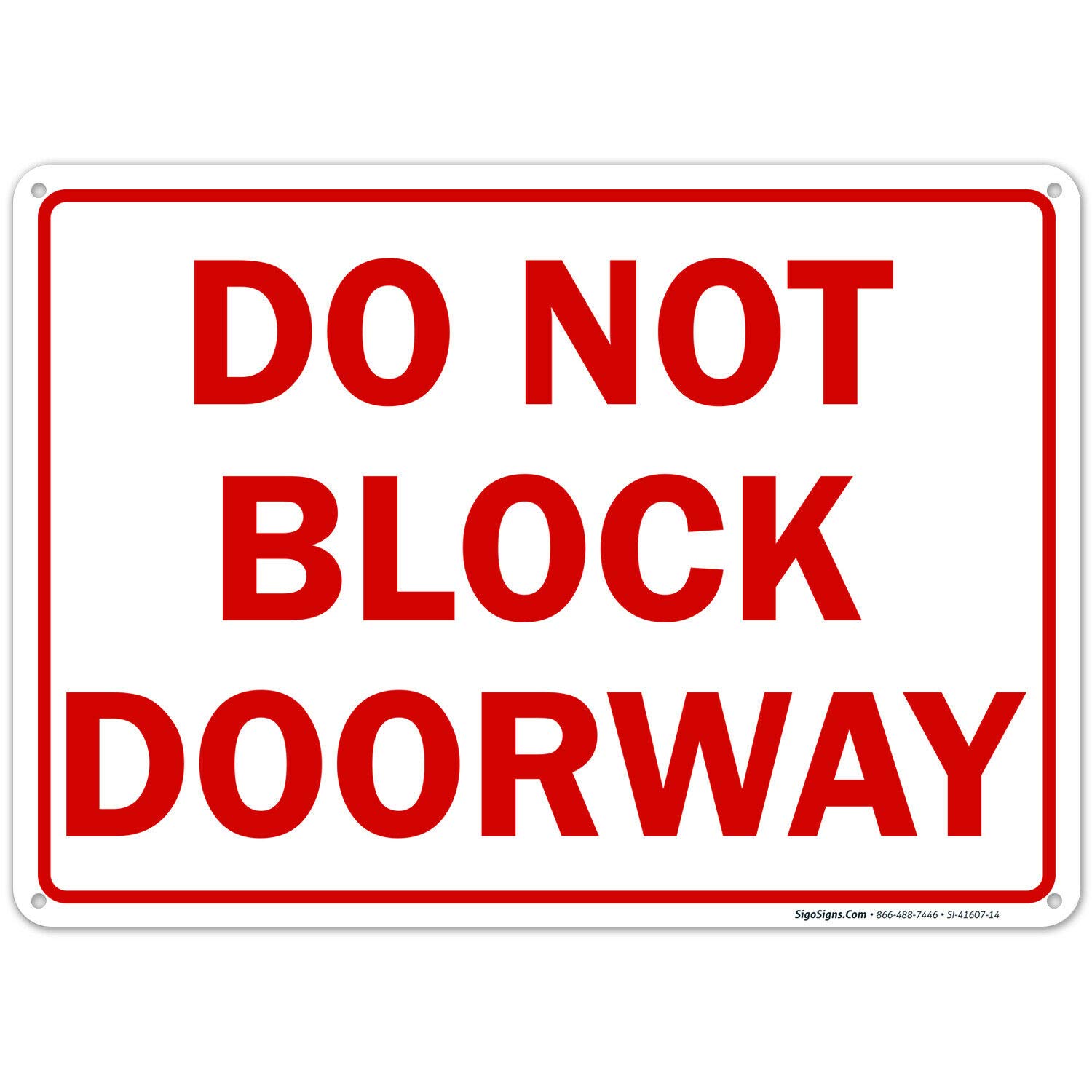 Biopracess Do Not Block Doorway Sign Funny Retro Metal Sign 8x12 inches