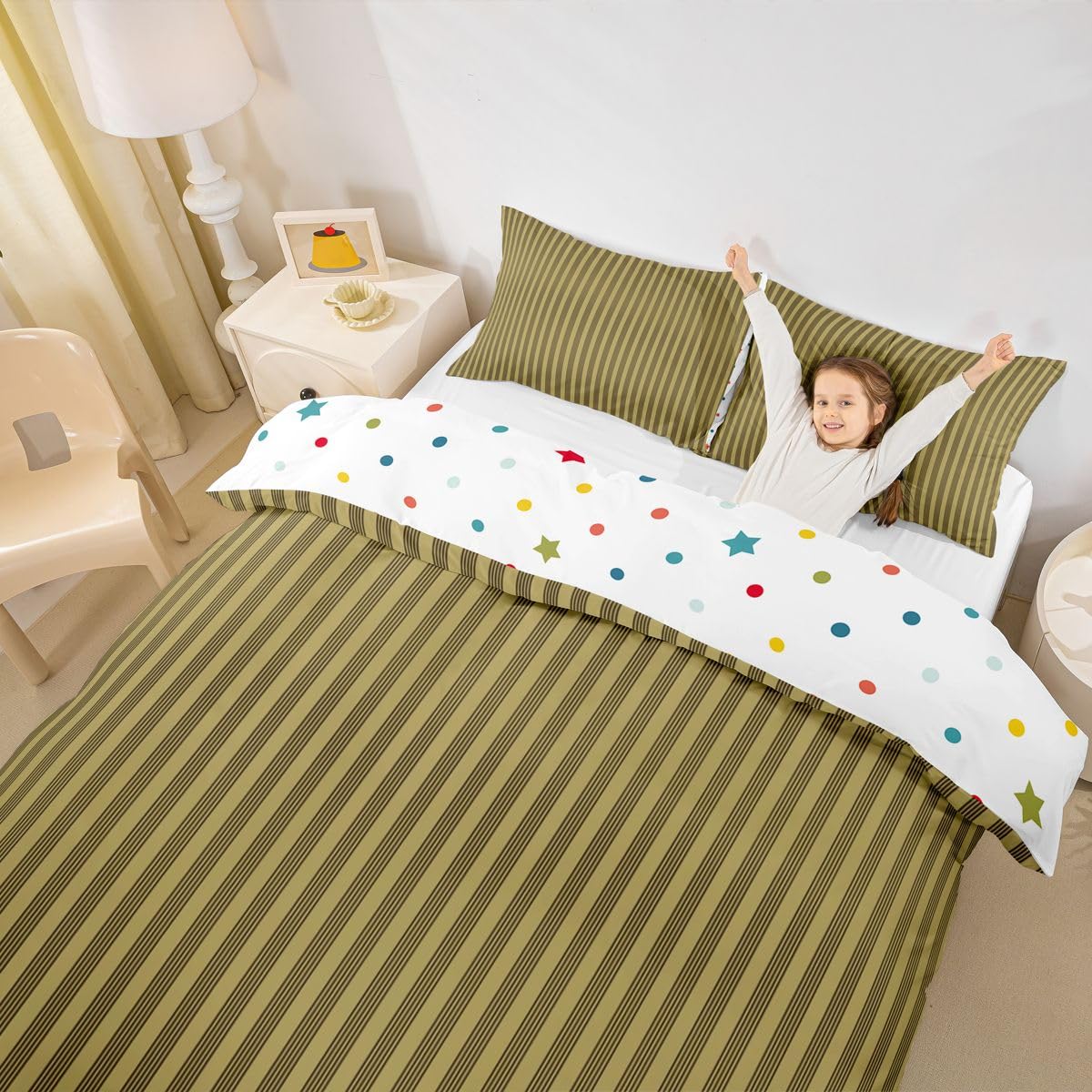 Homemissing Vintage Stripes Bettwäsche Set 155x220cm Erwachsene Kinder