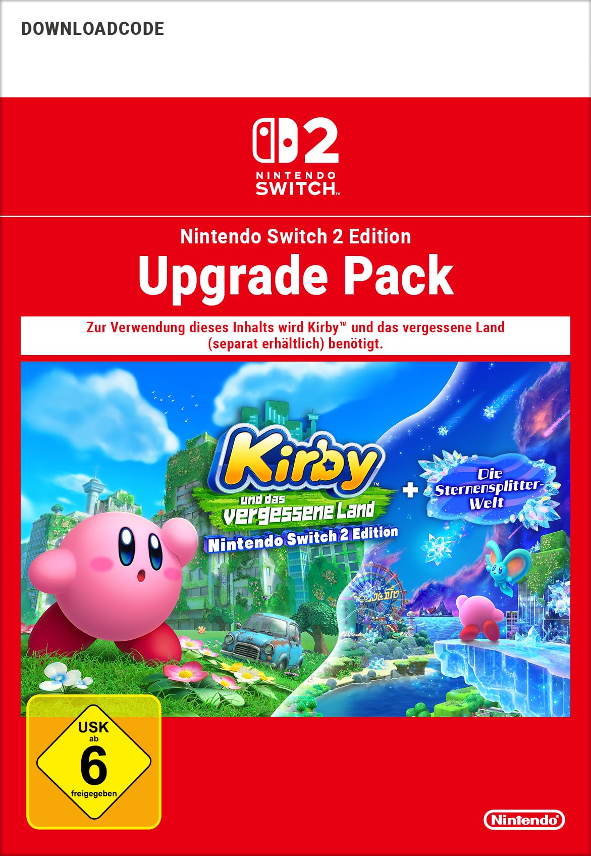 Kirby und das vergessene Land | Die Sternensplitter-Welt | Nintendo Switch 2 Upgrade Pack - Download Code