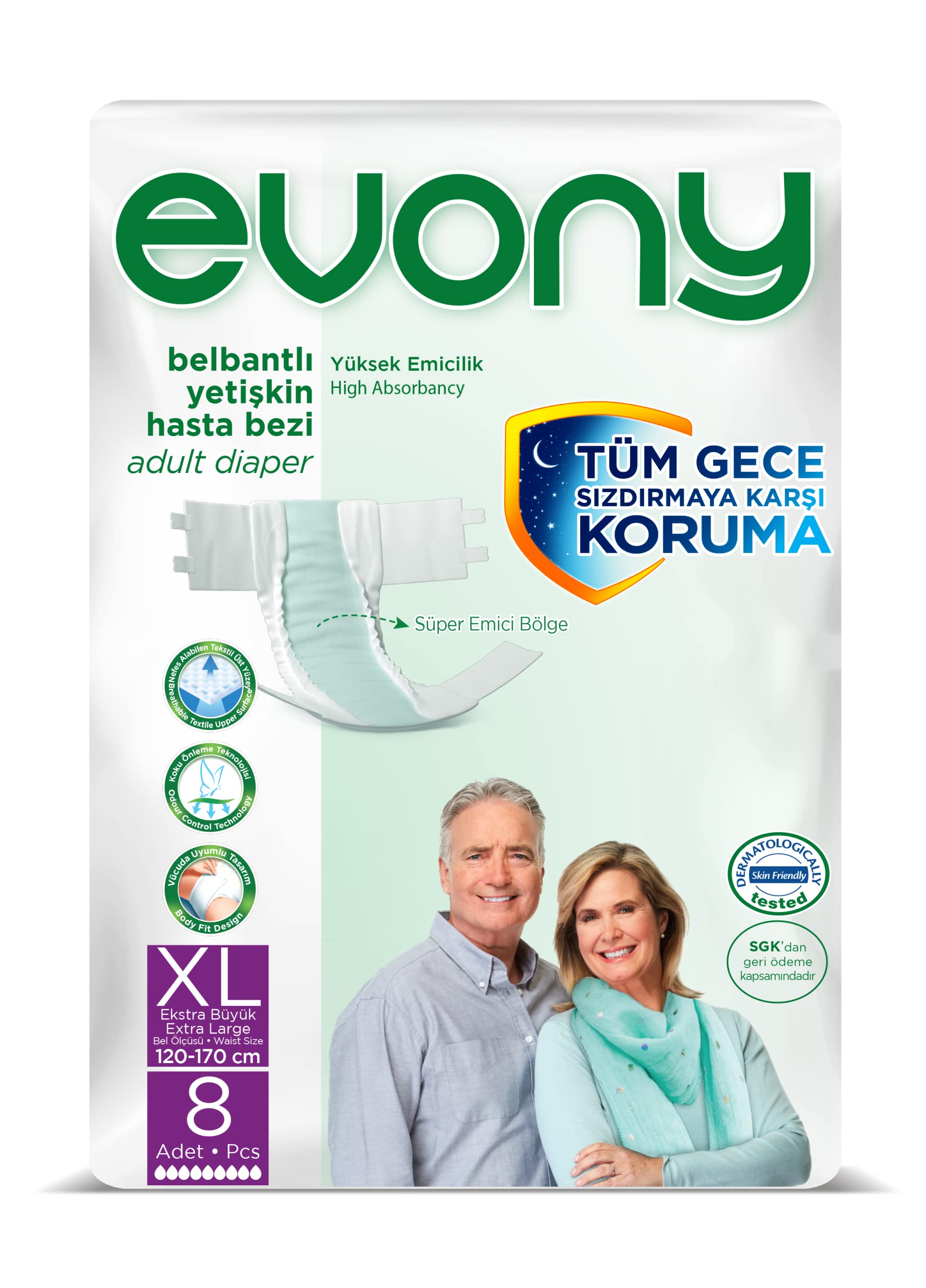 Evony Yetişkin Bezi X-Large 8 Adet