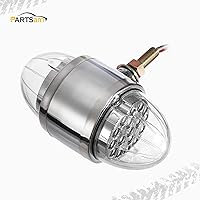 Vista 6 de Partsam 2 luces de sandía de doble revolución ámbar/rojo de 17 LED [aprobadas por DOT], luces auxiliares de doble cara cromadas de plástico, luces