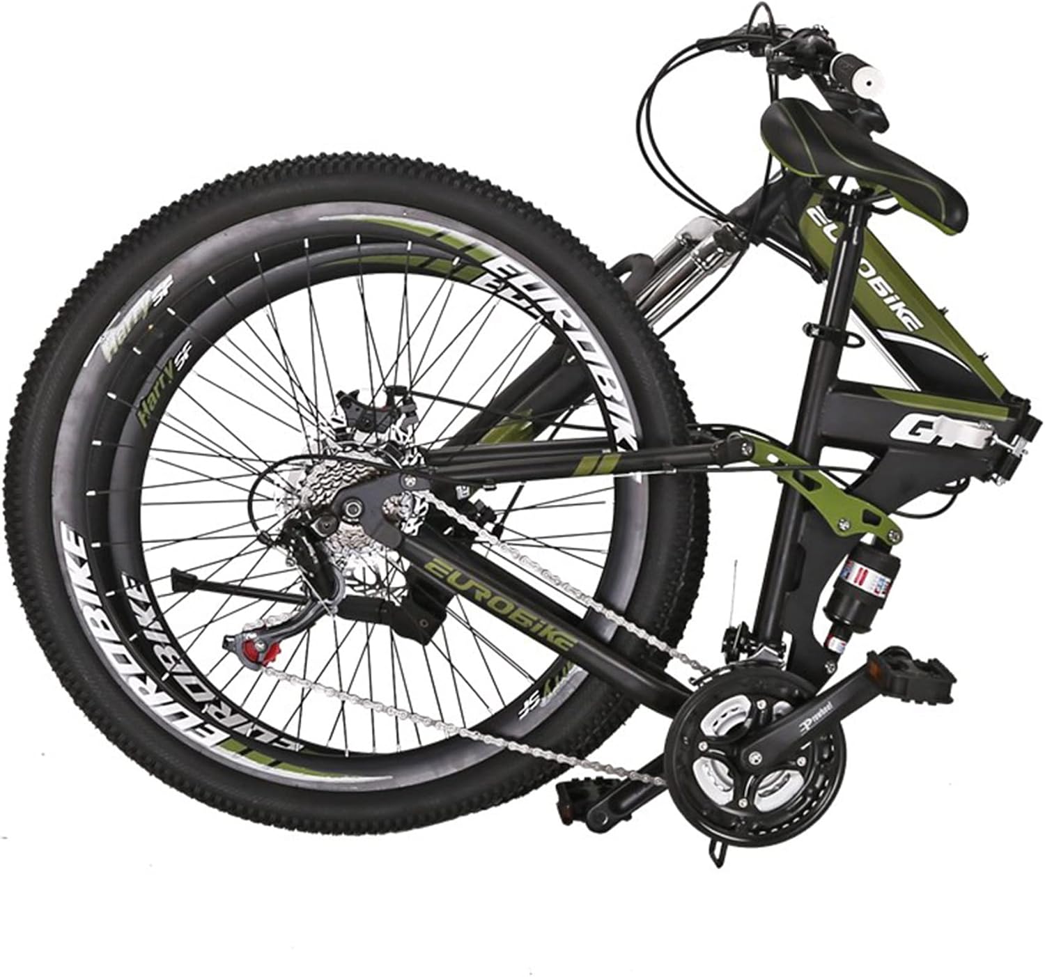 EUROBIKE G7 Folding Mountain Bike,27.5 Inch Full Suspension Mountain Bike for Men,21 Speeds Mens and Womens Mountain Bicycle,Dual Disc Brake Adult Foldable Bike