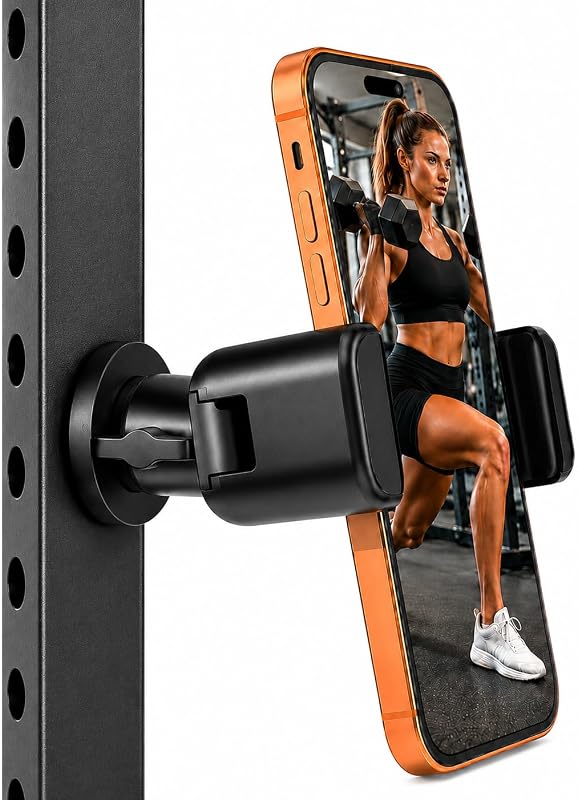 Suporte Magnético para Celular com Ajuste de 360° Amxellenware JSF11 para Academia, Carrinho de Golfe e Superfícies Metálicas
