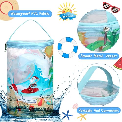 Miniatura 3 de Bolsa de maquillaje transparente para playa, bolsa de aseo de loción, bolsa de cosméticos de PVC impermeable con supervivencia en la playa, tortuga,