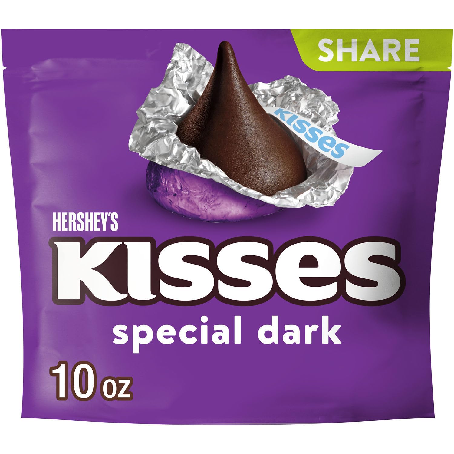 HERSHEY'S SPECIAL DARK KISSES, Dark Chocolate Candy, 10 oz Bag