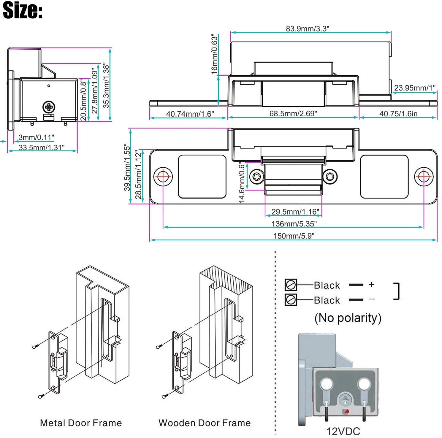 UHPPOTE Kit de contrôle d'accès de porte avec gâche électrique Fail Safe Télécommande