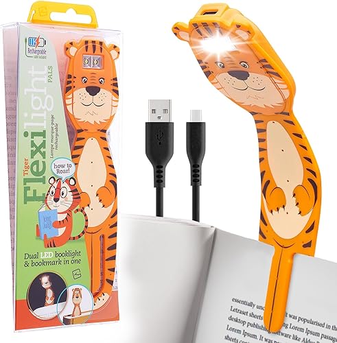 Miniatura 20 de Regalos para lectores y escritores Luz de lectura con clip Marcador Fox 2 en 1 Luz para niños para leer en la cama, luces lindas recargables