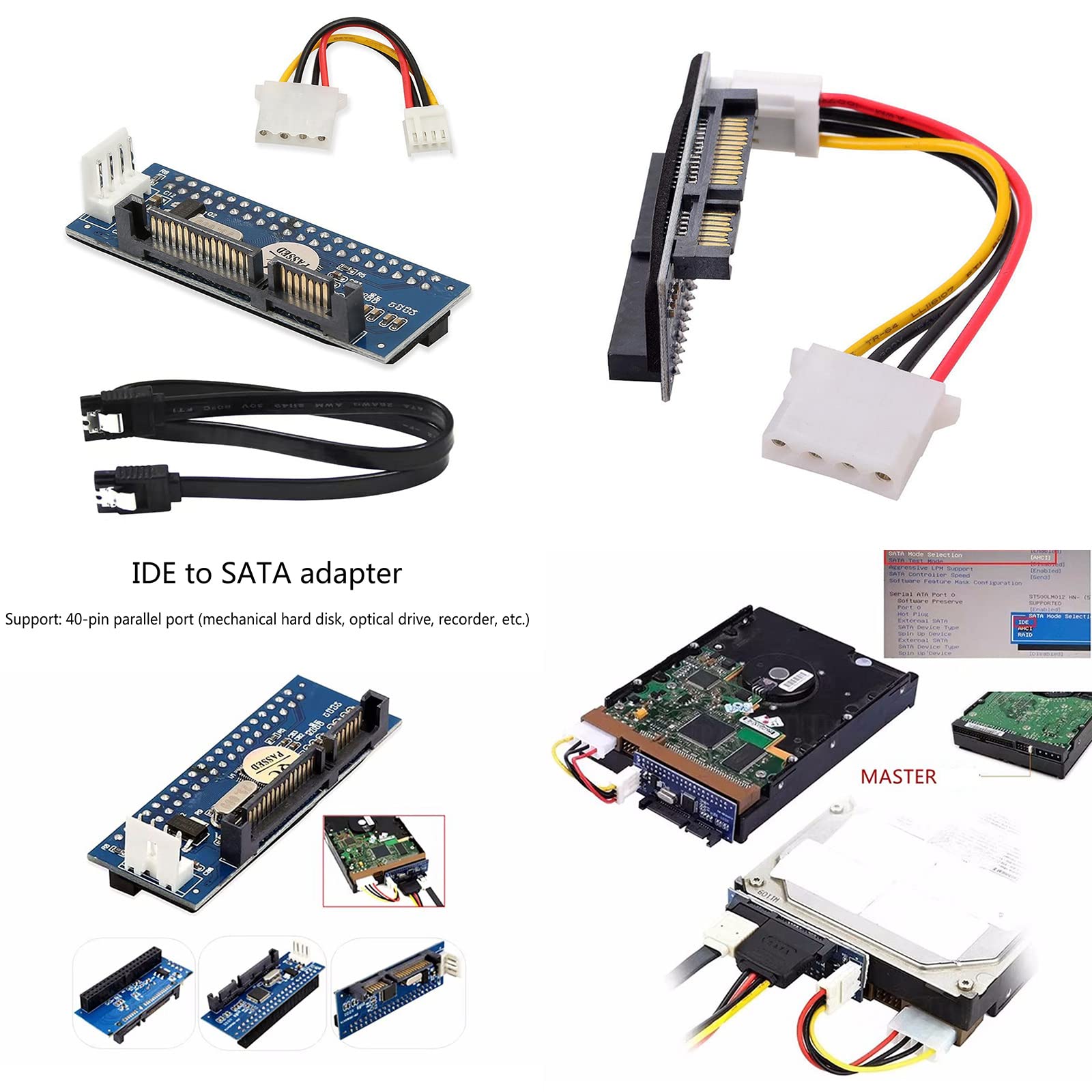 MLWSKERTY 3.5 IDE to Converter Card Adapter for IDE 40-pin Hard Drive Disk to 7+15pin Data Motherboard