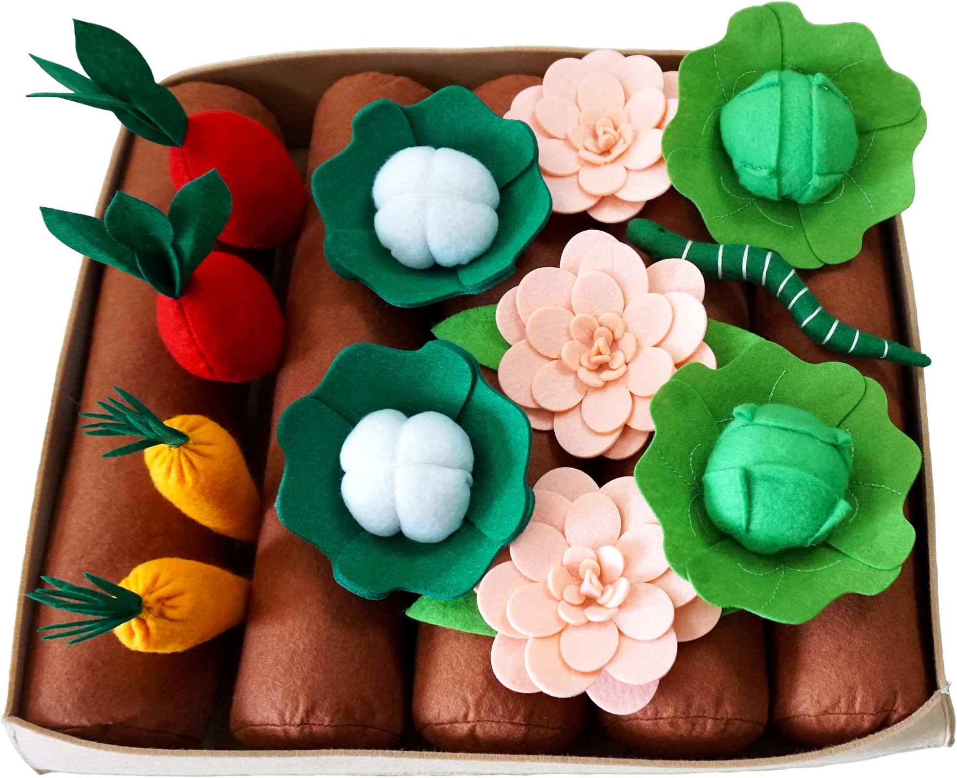 Stella StarlightMy Little Garden - Felt Toy Garden Play Set - Pretend Play Flowers and Vegetables