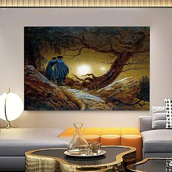 Amazon.co.jp: カスパー・ダーヴィト・フリードリヒ「月を眺める二人の