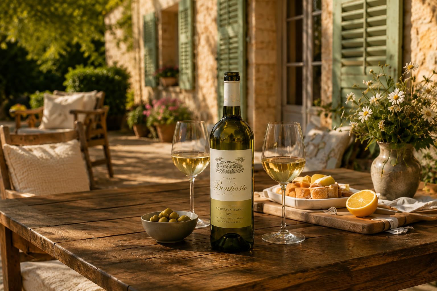 6er Weinpaket Château de Bonhoste 2021 Blanc Bordeaux Weißwein trocken (6x0,75l)