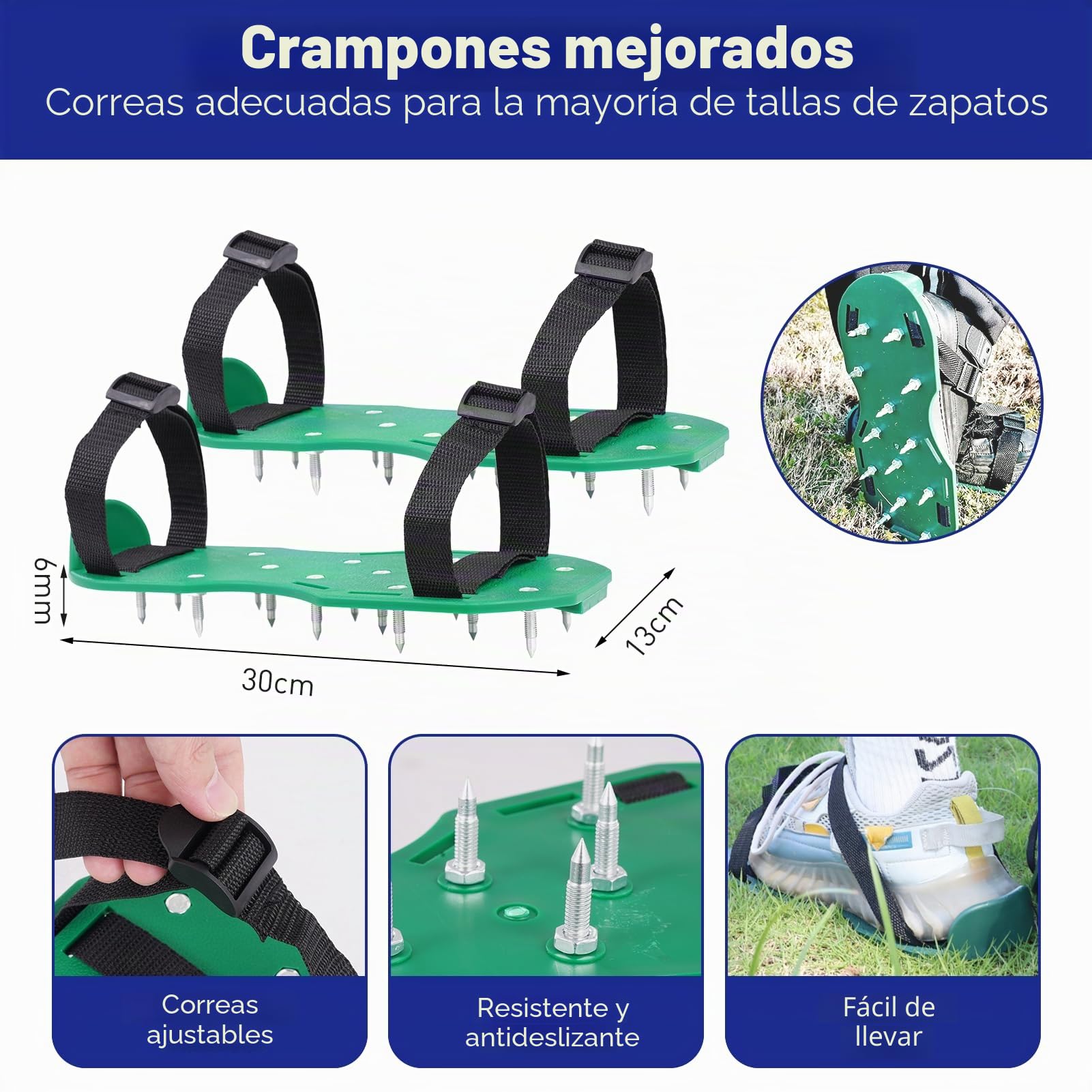 Juego de herramientas de cemento autonivelantes, rodillo de puntas para cemento autonivelante, juego de suelo epoxi, zapatos de punta para suelos epoxi, herramientas de hormigón, raspador de acero