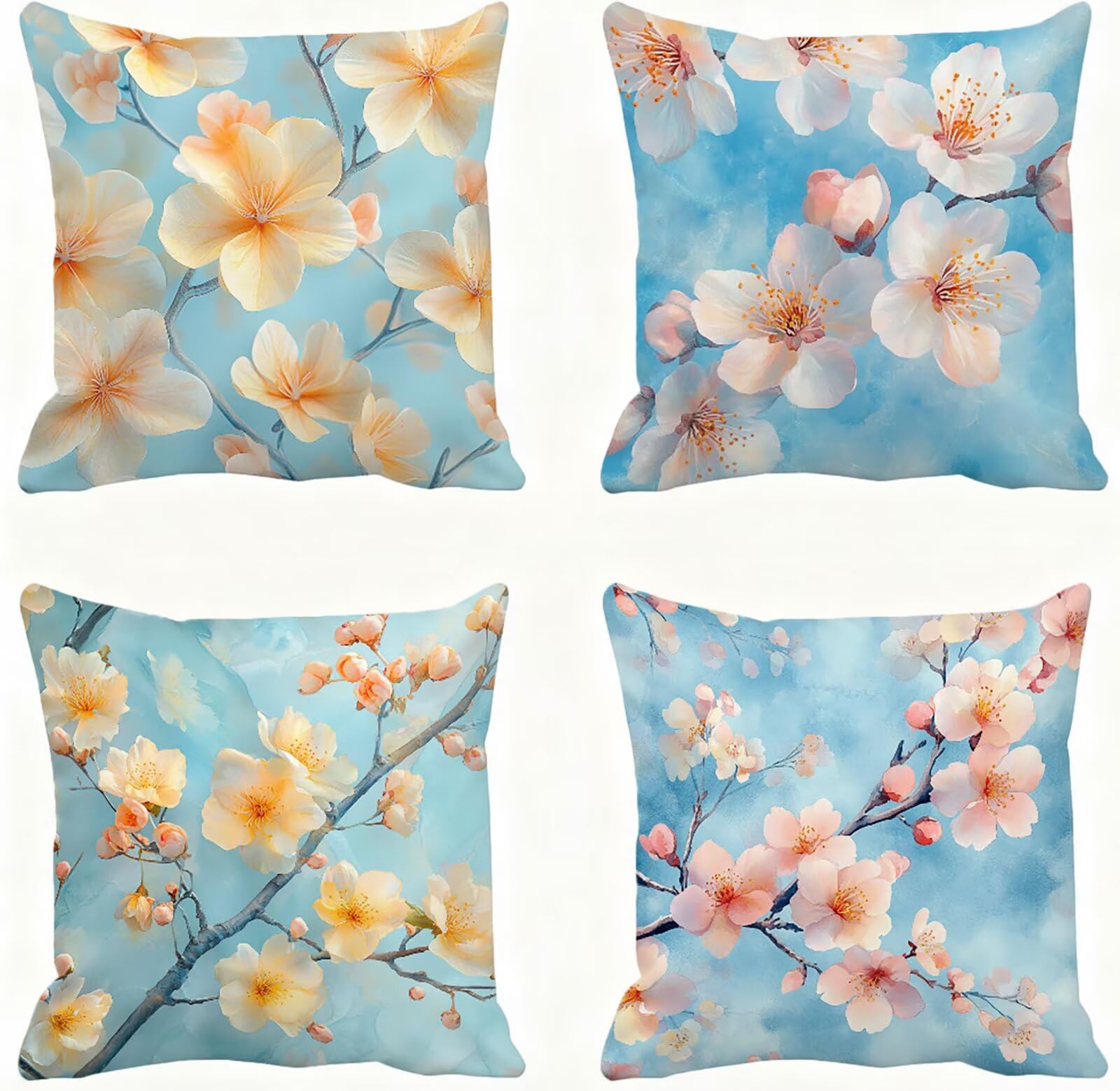 Rosa Funda Cojin 65x65 Flor Funda Almohada 65x65 Cojines Sofa Súper Suave Fundas Cojines Decorativos Fundas Almohadas 4 Piezas Almohada Cervicales y Cuello, para Hogar Cama Salon Decoracion E - 749
