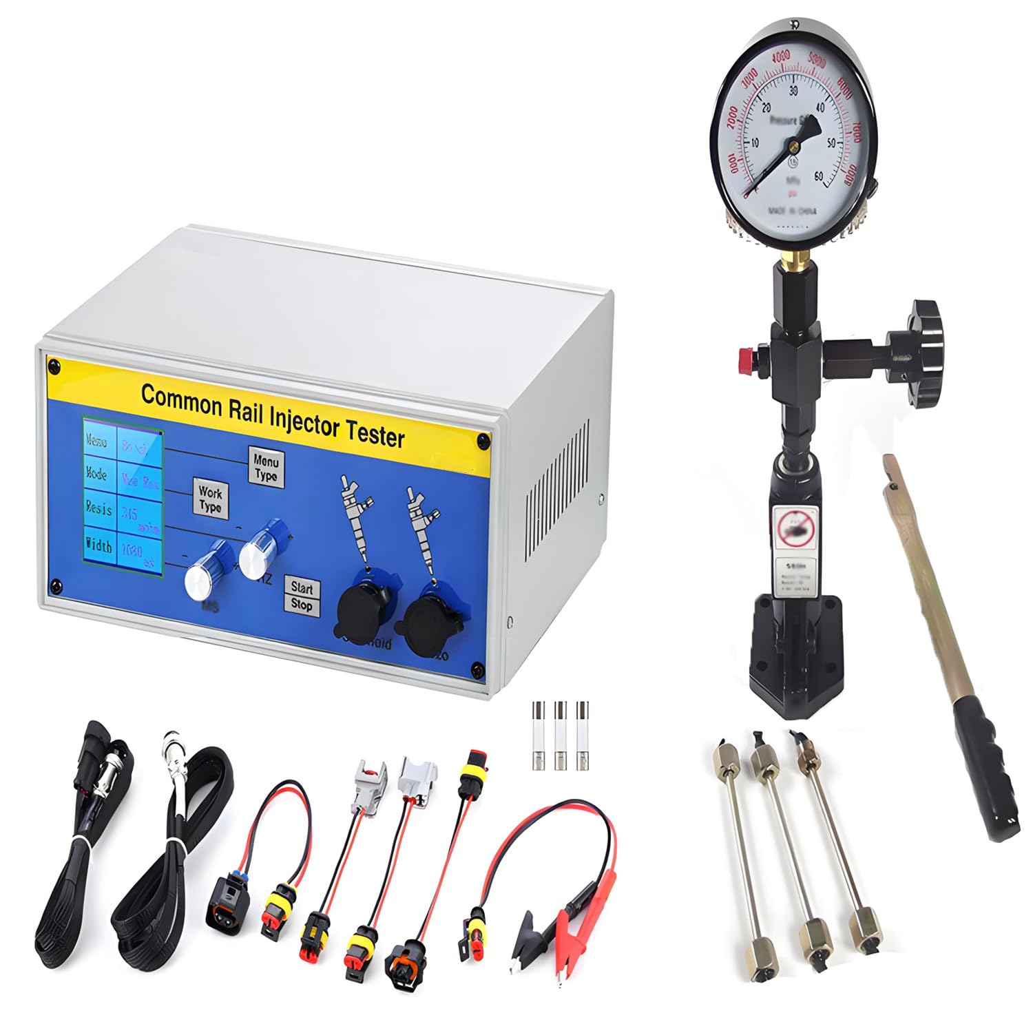 Comprobador Inyectores Common Rail,Dispositivo Diagnóstico Motor Diesel,Probador Inyectores Diésel Multifunción,Rango Ajuste Ancho Pulso 6 Ms,para Inyectores Electromagnéticos