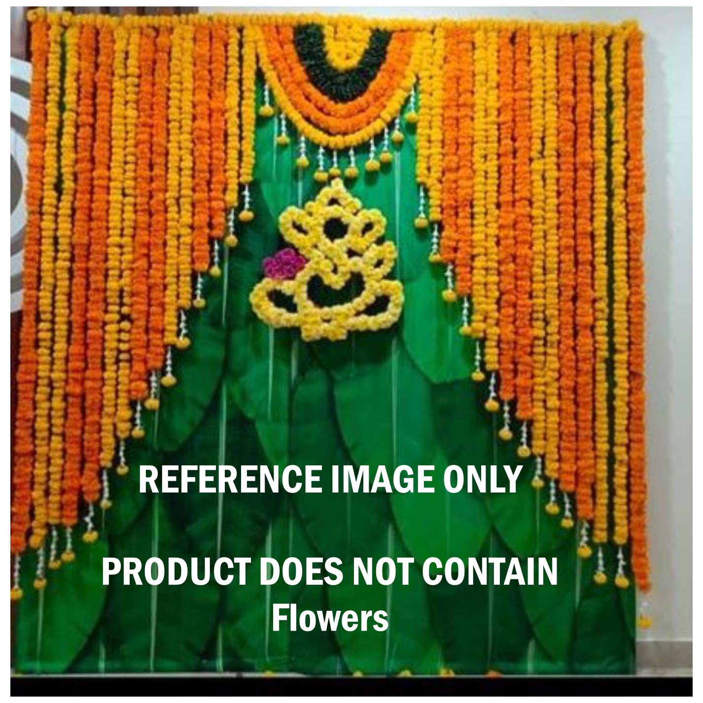 Talambralu Wedding Backdrop Cloth for All Festivals/House Hold Functions/Haldi Function/Ceremonies Coconut Leaf Design 10Ft * 8Ft (Aaritaku) Design 10 Feet Width * 8 Feet Length/Height, Green