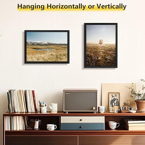 Miniatura 2 de Golden State Art, Marco de fotos negro A3 - Madera maciza y muestra imagen de 11.7 x 16.5 pulgadas sin paspartú (exhibición de pared)