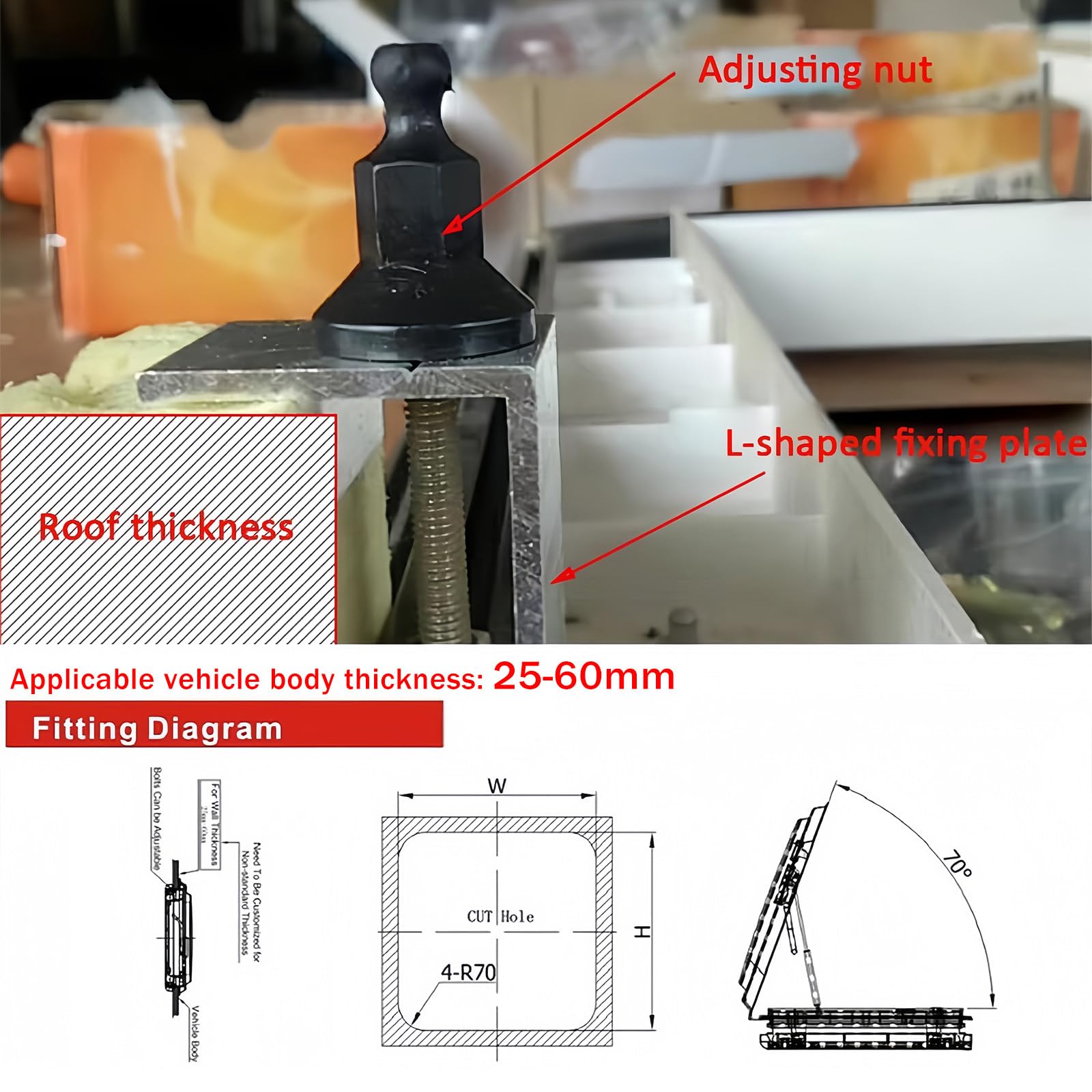 Illuminazione del lucernario per Camper, Finestra di sfiato del Tetto del Camper con Luce a LED, Tende per lucernari della Finestra del Camper del Camper ()