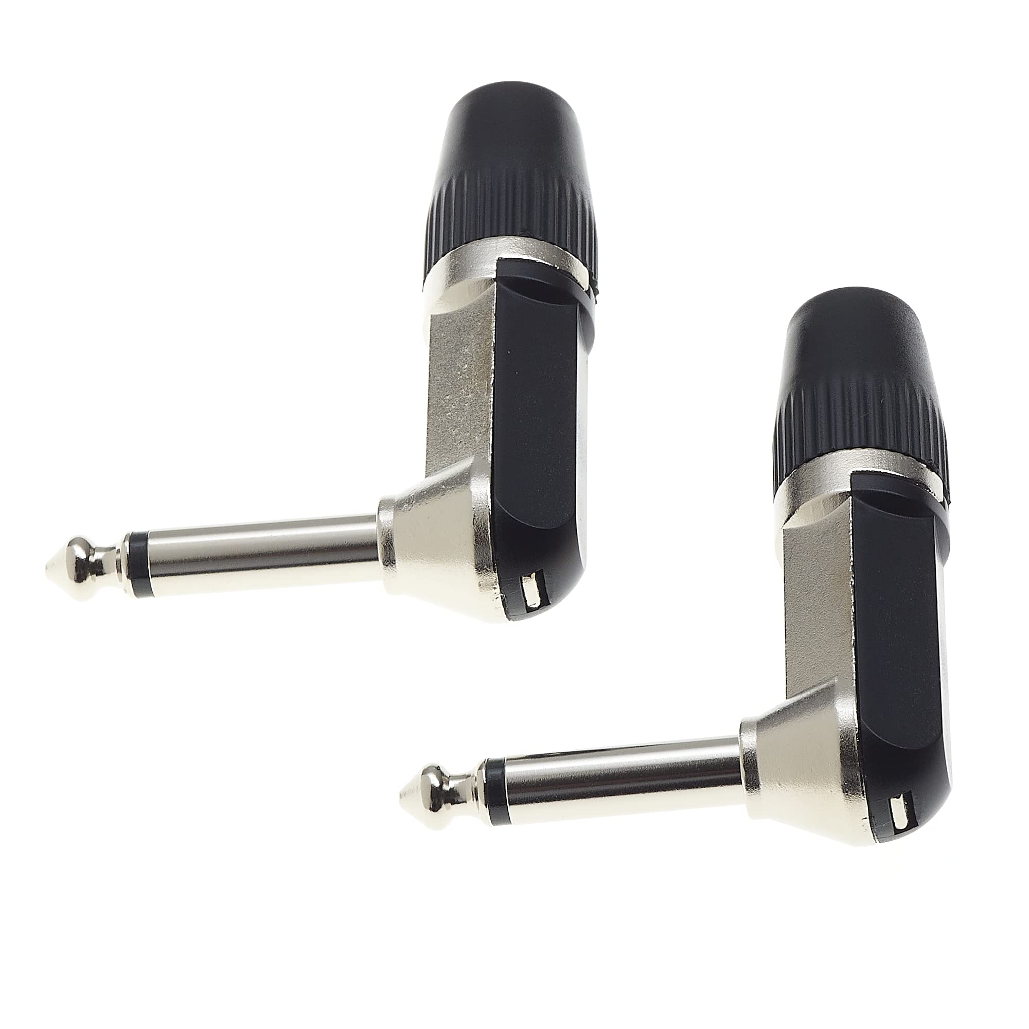 20 Connettori Jack 6,35mm Mono Maschio Angolato Placcati Oro