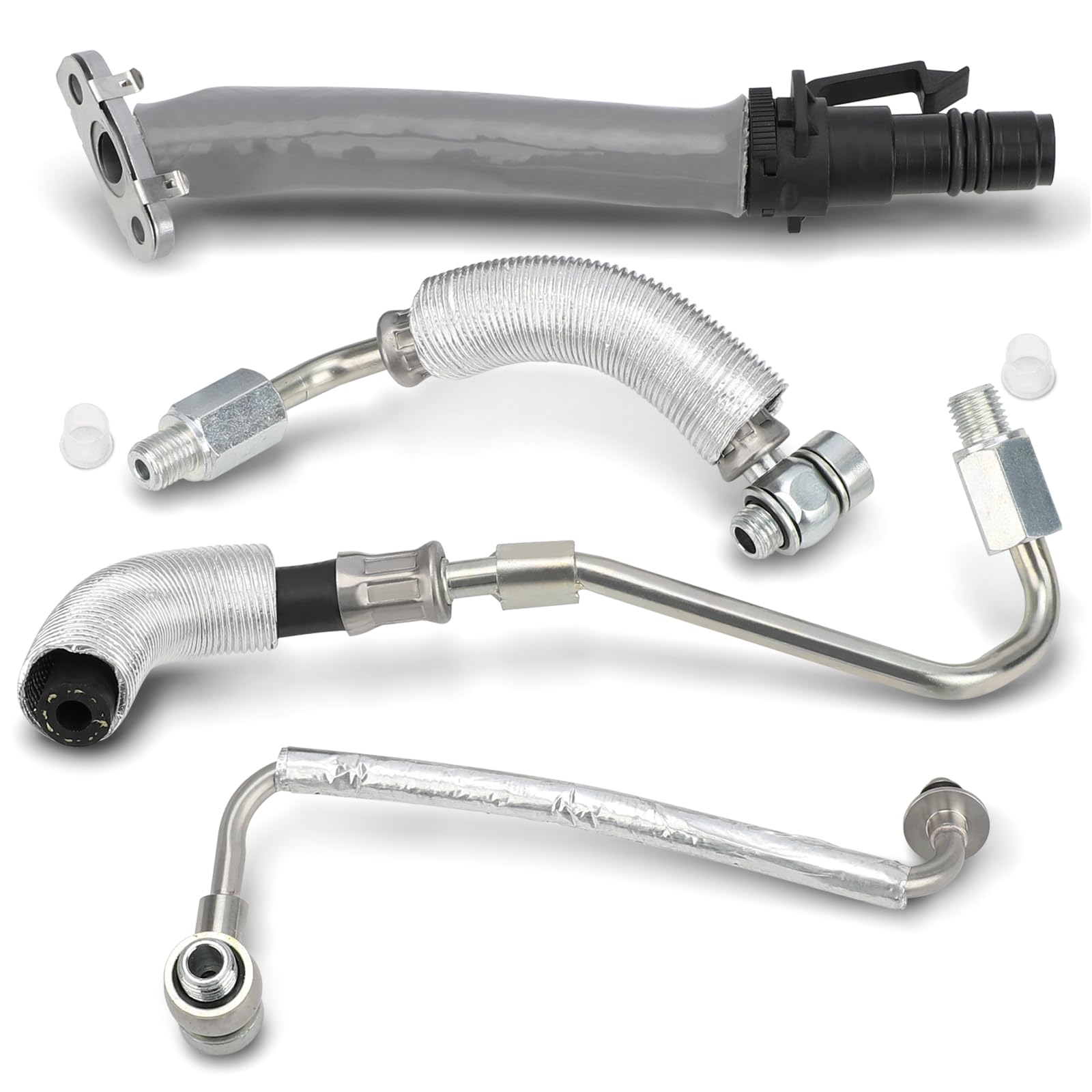 Turbo Oil Return Drain and Oil Feed Pipe Fits for 2013-2018 Buick Encore, 2011-2020 Chevy Cruze Sonic Trax, Turbocharger Line Repair Replaces# 55587854 55592600 55568031 55567067