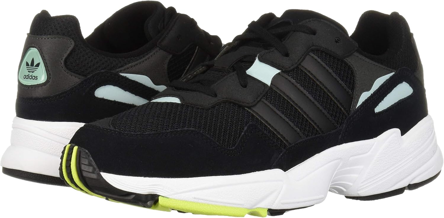 adidas Originals Unisex-Kid's Yung-96 Running Shoe, Black/Black/Clear Mint, 3.5 M US Big Kid