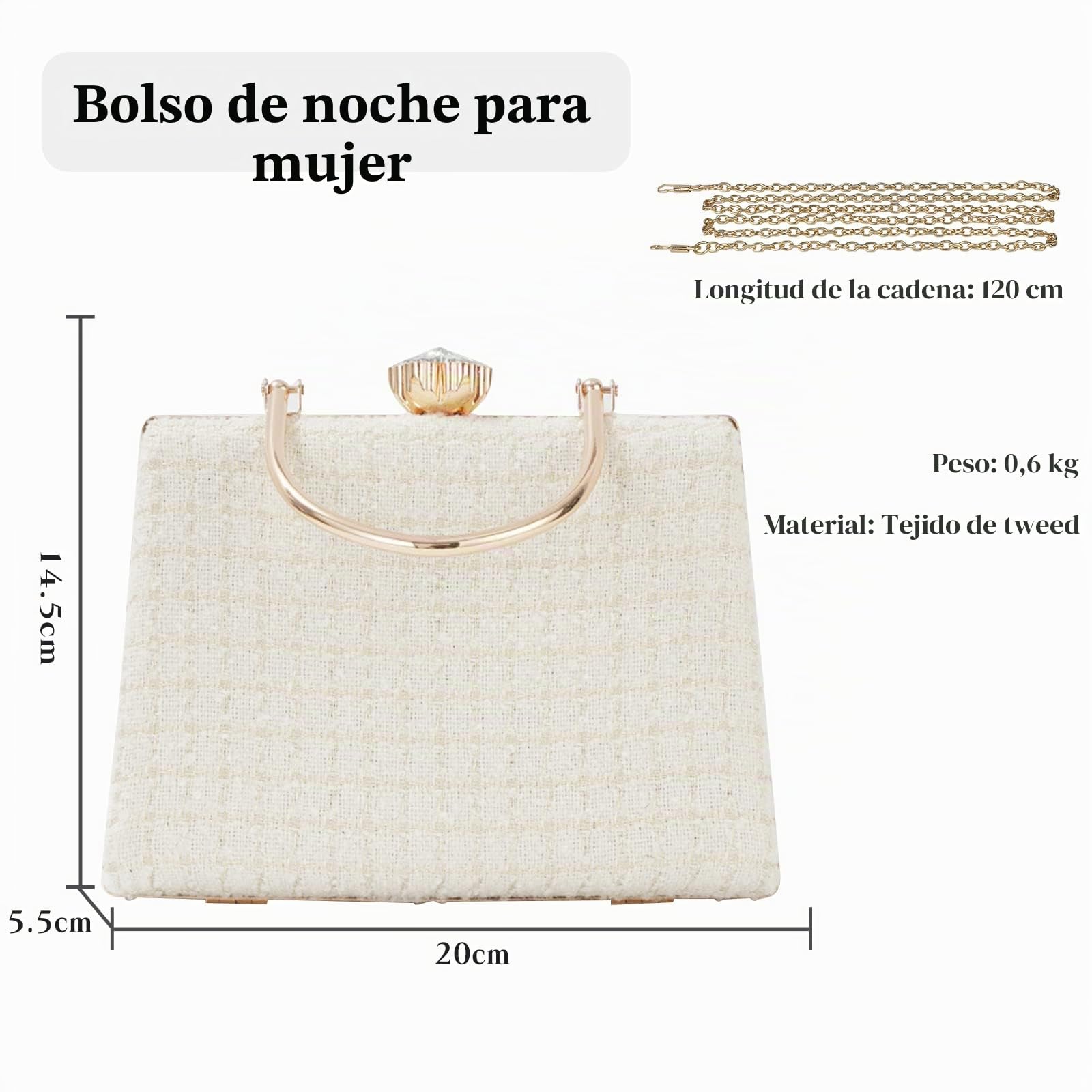 Bolso de Fiesta Pequeña para Mujer Bolso de Fiesta Diamantes de Imitación Clutch Cartera de Mano Bolsos Bandolera Bolso de Hombro para Fiesta de Graduación Banquete Boda Beige