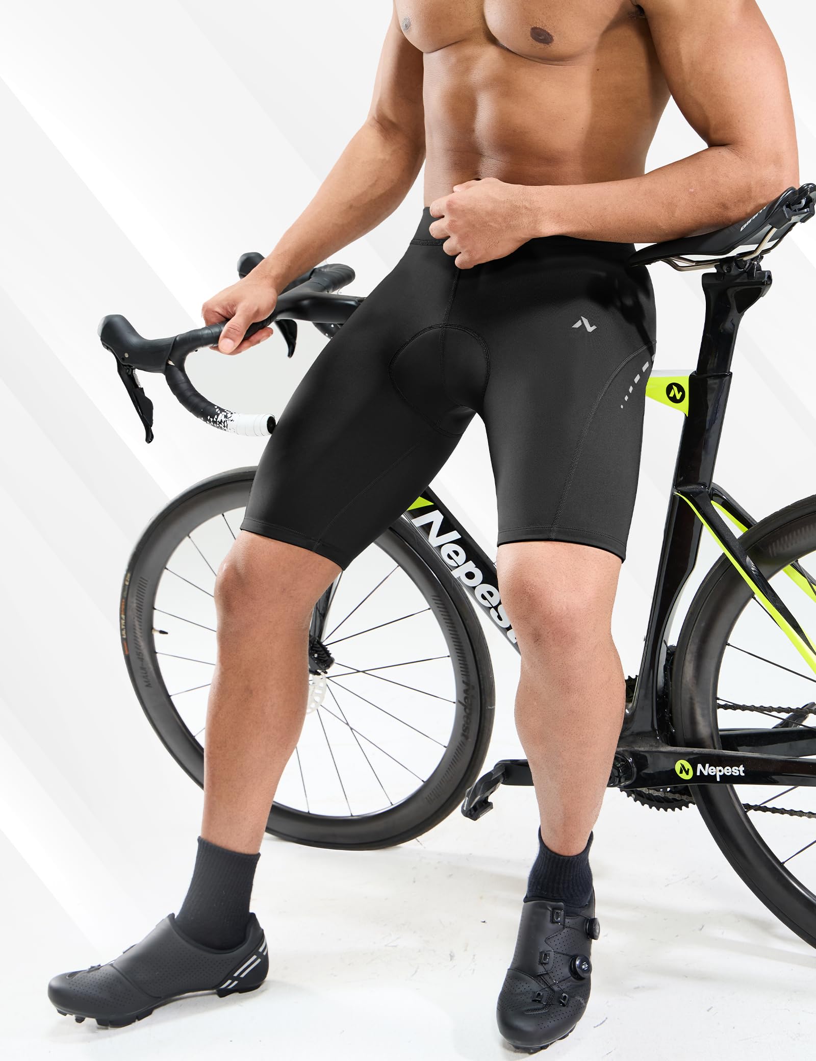 Short de Cyclisme pour Homme Rembourré 4D Respirant avec Poche Extensible