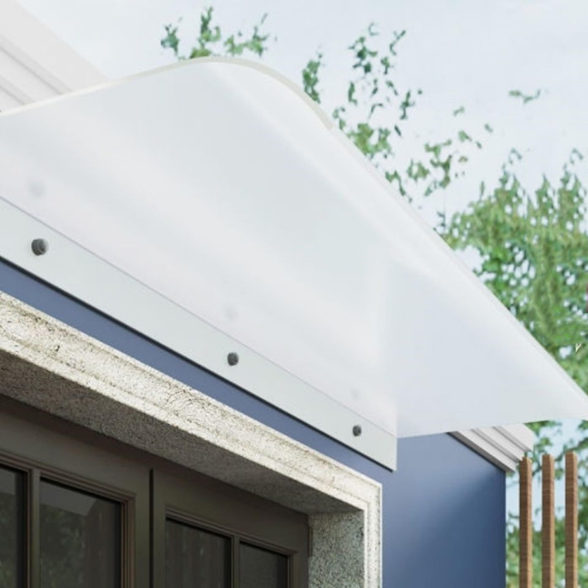 GJZQDKX Polycarbonate Door Canopy - Rain & Snow Protection, Sunshade, Noise Reduction, Outdoor Awning for Entrance, Balcony, Terrace, Veranda, Business, Weather Shield