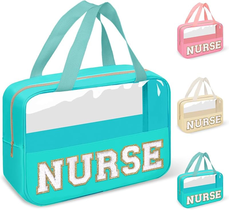 Necessaire izuzta NURSE-Green com zíper e alças, nylon, 20,07 x 19,81 x 9,14 cm, 1 unidade