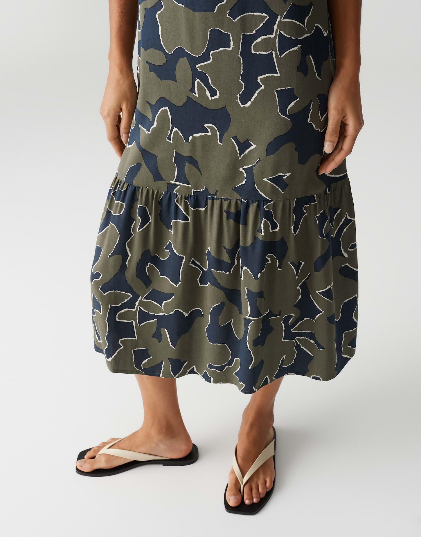 OPUS Damen Midikleid | Trägerkleid WICY Wildflower mit abstraktem Print