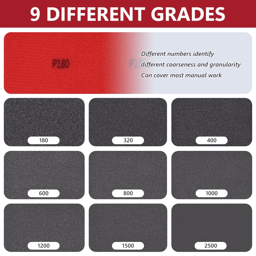Flintronic 24 Pcs Grit Sanding Sponge Set, 180-2500, Grit Flexible Foam Filled Sanding Pad for Wood & Metal, Railings - Image 4