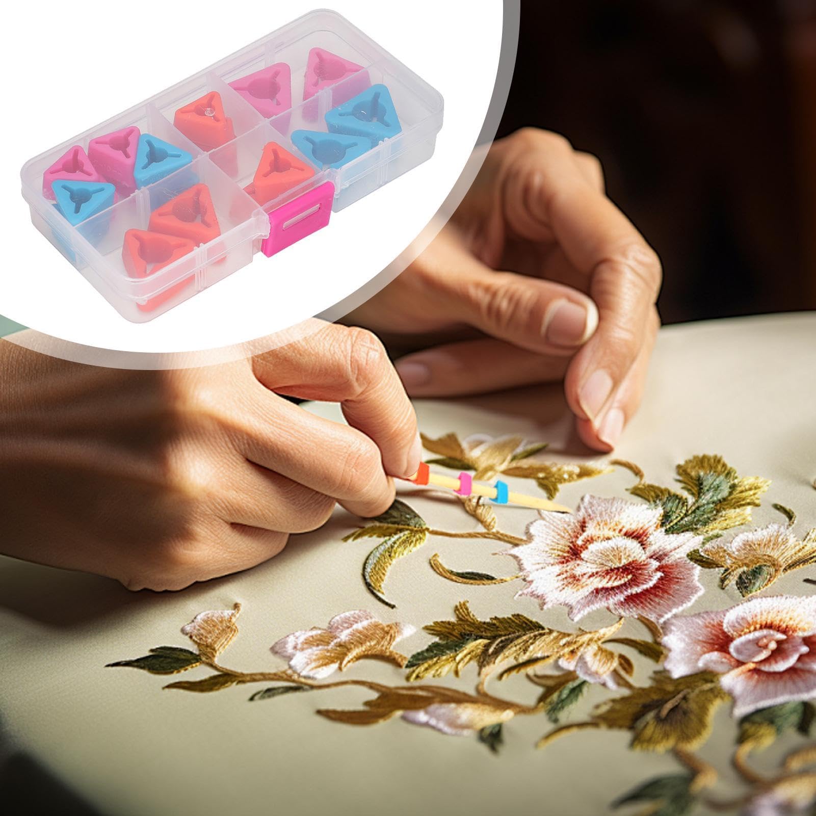 Fermapunti Per Ferri Da Maglia A Forma Di Cervo | 10 Pezzi In Silicone | Colori Caffè E Grigio | Accessori Maglieria - 4