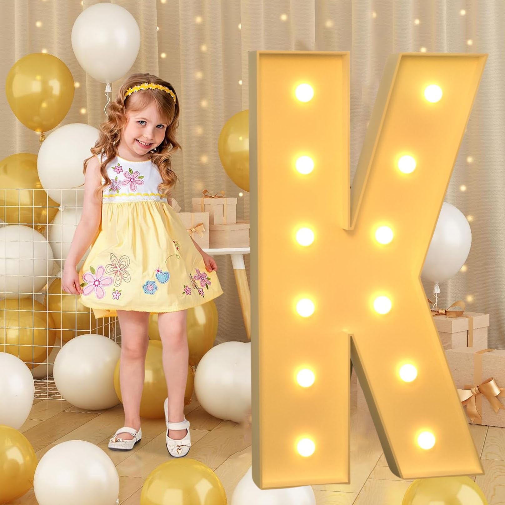 4FT Light Up Letter Chapiteau Light Up Lettres/Chiffres Mosaïque Géant Chapiteau Lettres Décorations De Fête d'anniversaire Anniversaire Mariage DIY Décor(Color:Letter K,Size:100cm)