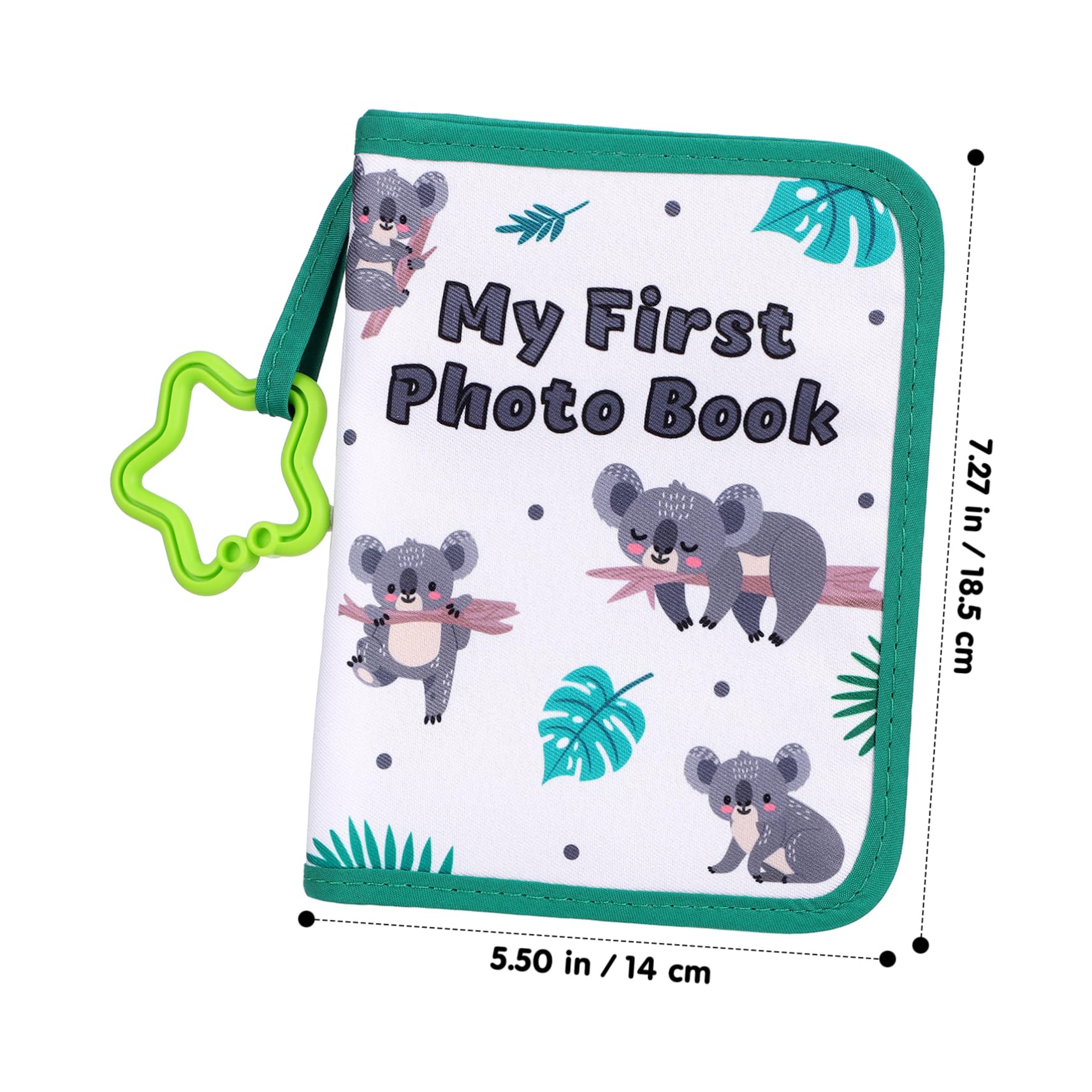 Álbum de Fotos de Tela para Bebés Verde, 17 Hojas Varios | Páginas Múltiples para Fotos, Formato Ligero y Portátil, Uso en Familia y Viaje