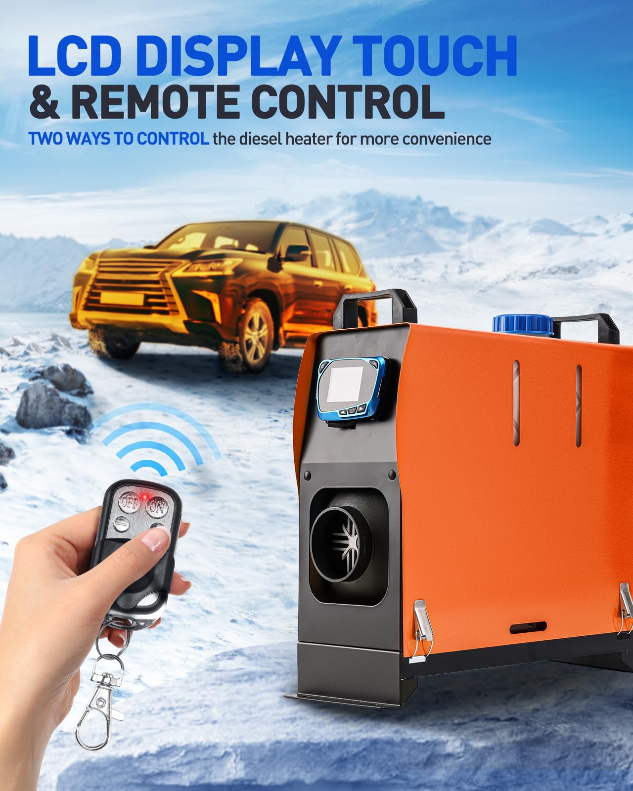 Calefactor diésel todo en uno de 5 kW y 12 V con interruptor LCD y control remoto. Calentamiento rápido, calefacción diésel portátil y silenciosa para autocaravanas, coches, camiones, autobuses y ve