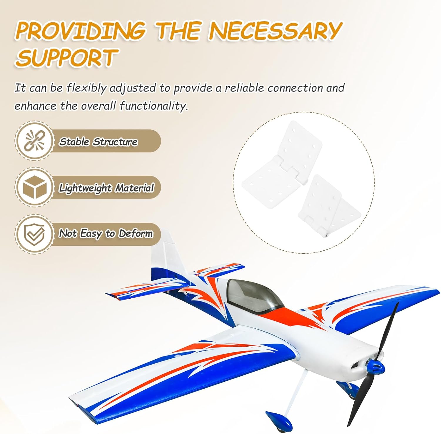 MECCANIXITY 30Pcs Small Pinned Nylon Plastic Hinges 3 Sizes RC Plane Parts for Wing Model Crafts Accessories
