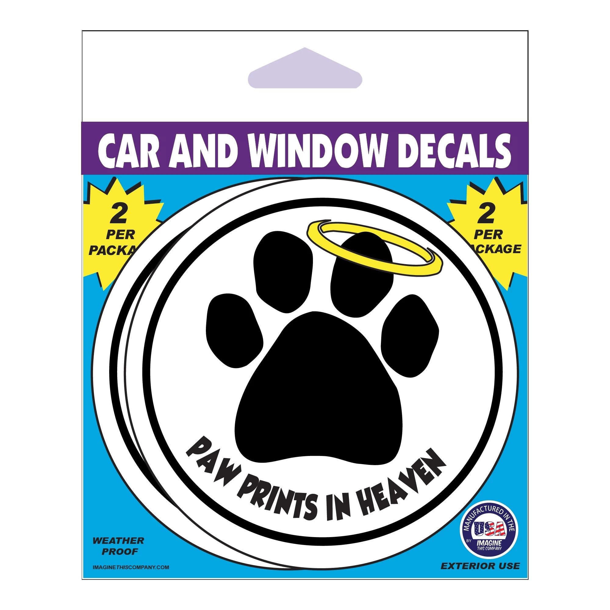 Imagine This D1948 Car Decal (Paw Prints in Heaven), 2-2-Pack