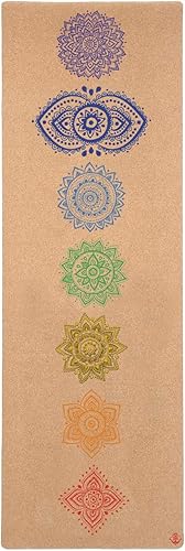 Shakti Warrior Chakra - Tapete de yoga de corcho con diseño artístico, tapete ecológico de alta calidad, antideslizante, no tóxico, ideal para yoga