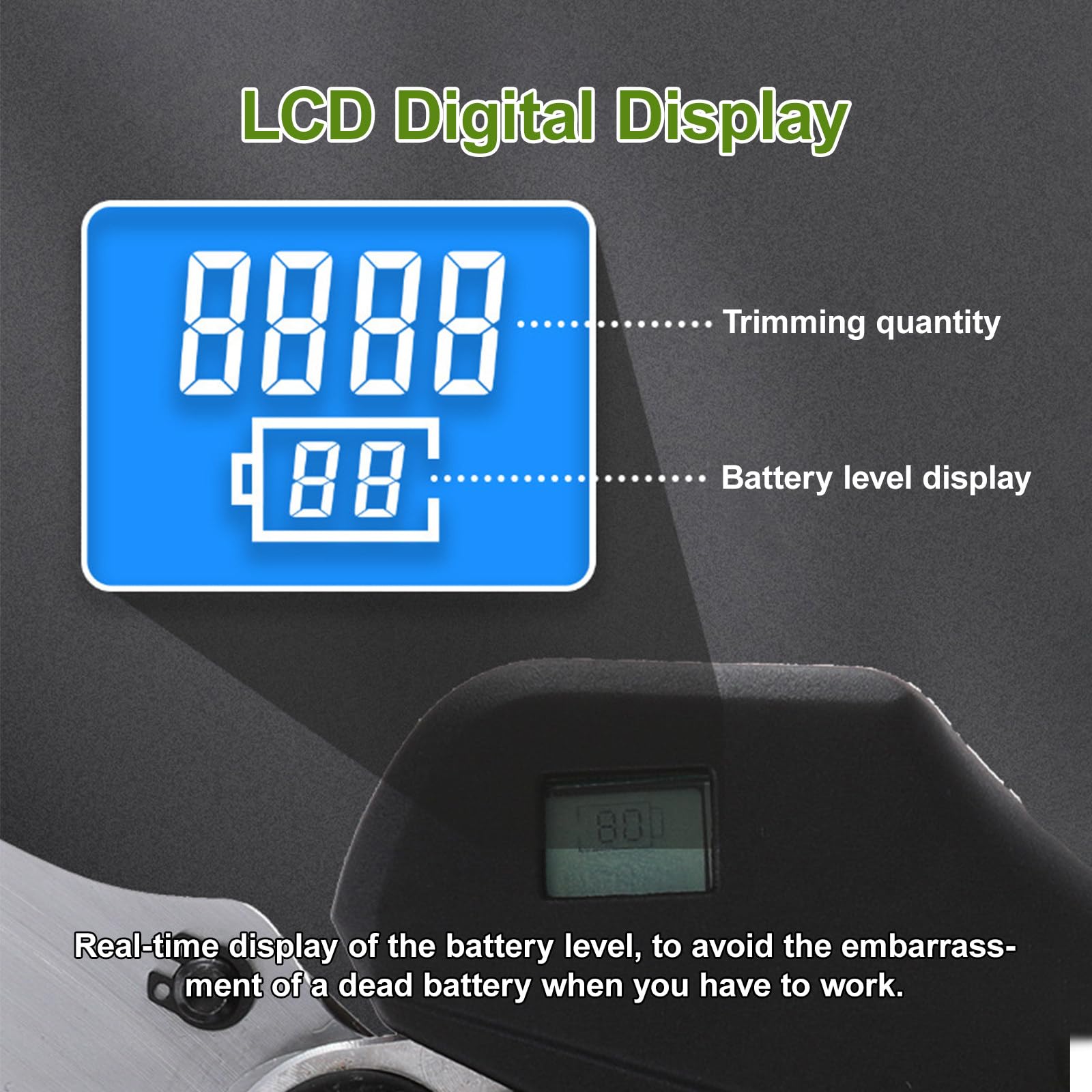 Tijeras De Podar Eléctricas A Batería, con Pantalla Digital, Podadora De Mano para Vid O Maceta, Kit De Corte De Ramas De 980 W, con 2 Baterías, para Ramas De hasta 35 Mm De Diámetro
