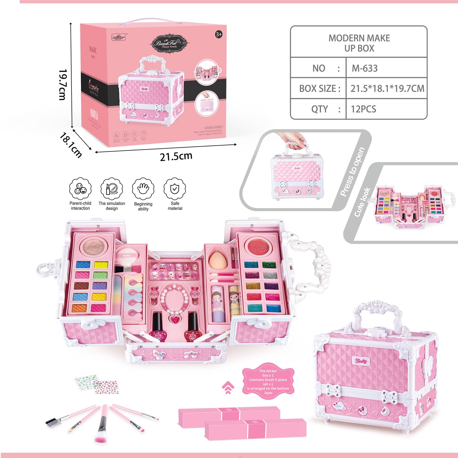 Trucco Finto Sicuro con Strumenti Colorati per Giochi Ruolo creativi Set Trucchi Finti